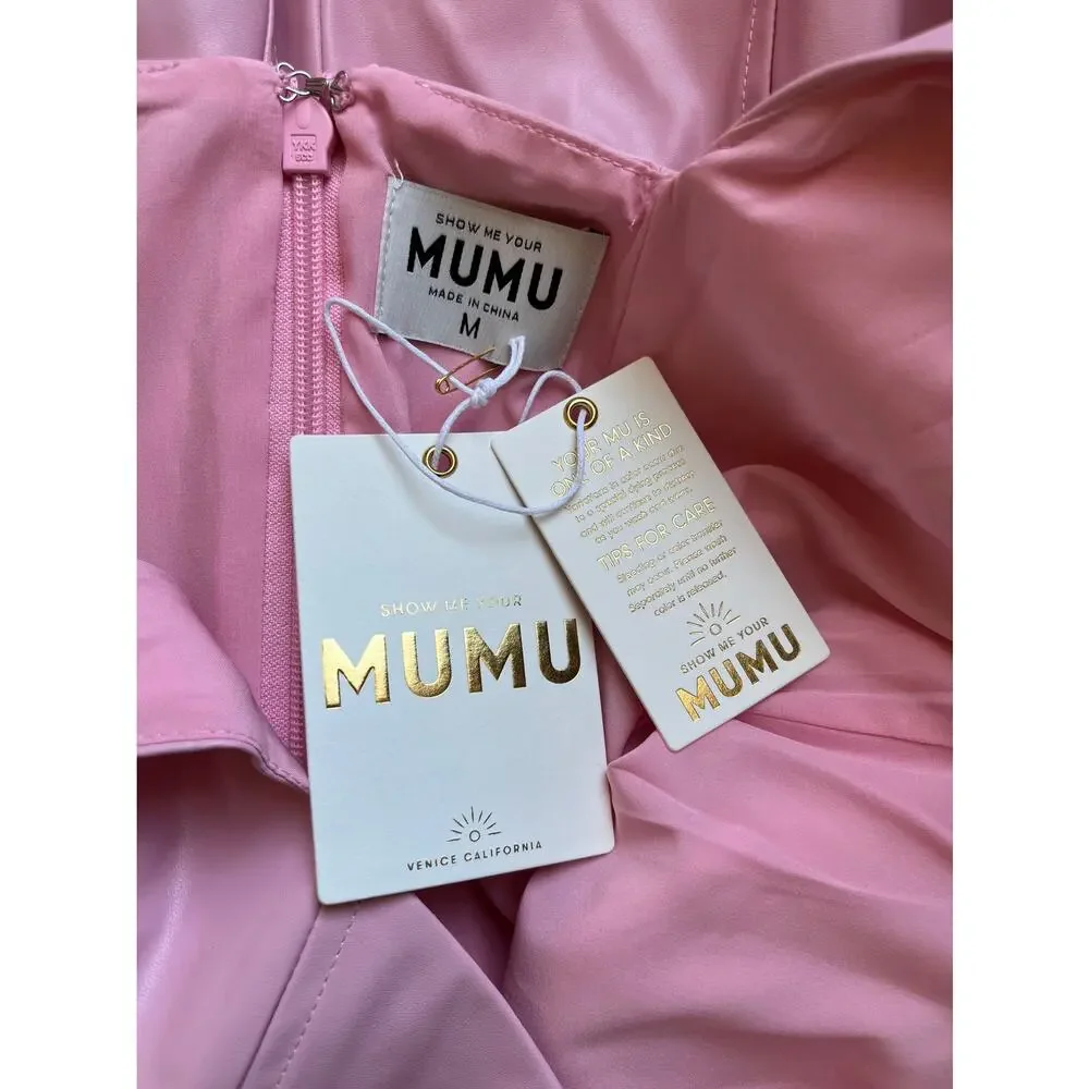 Show Me Your Mumu Woods Mini Dress Pink Faux Leather Size Medium - Picture 4 of 4